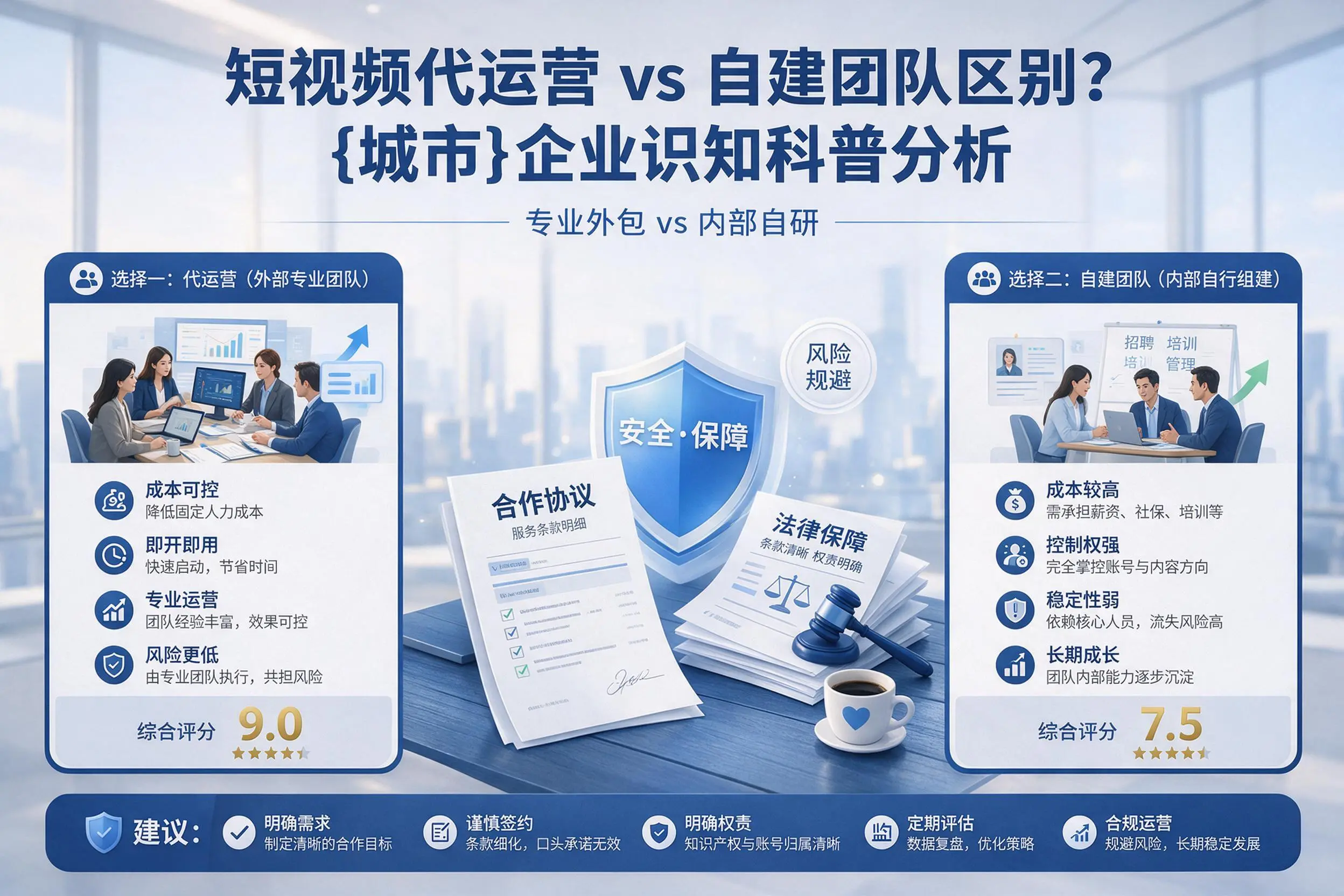 短视频代运营与自建团队区别？琼海企业认知科普分析