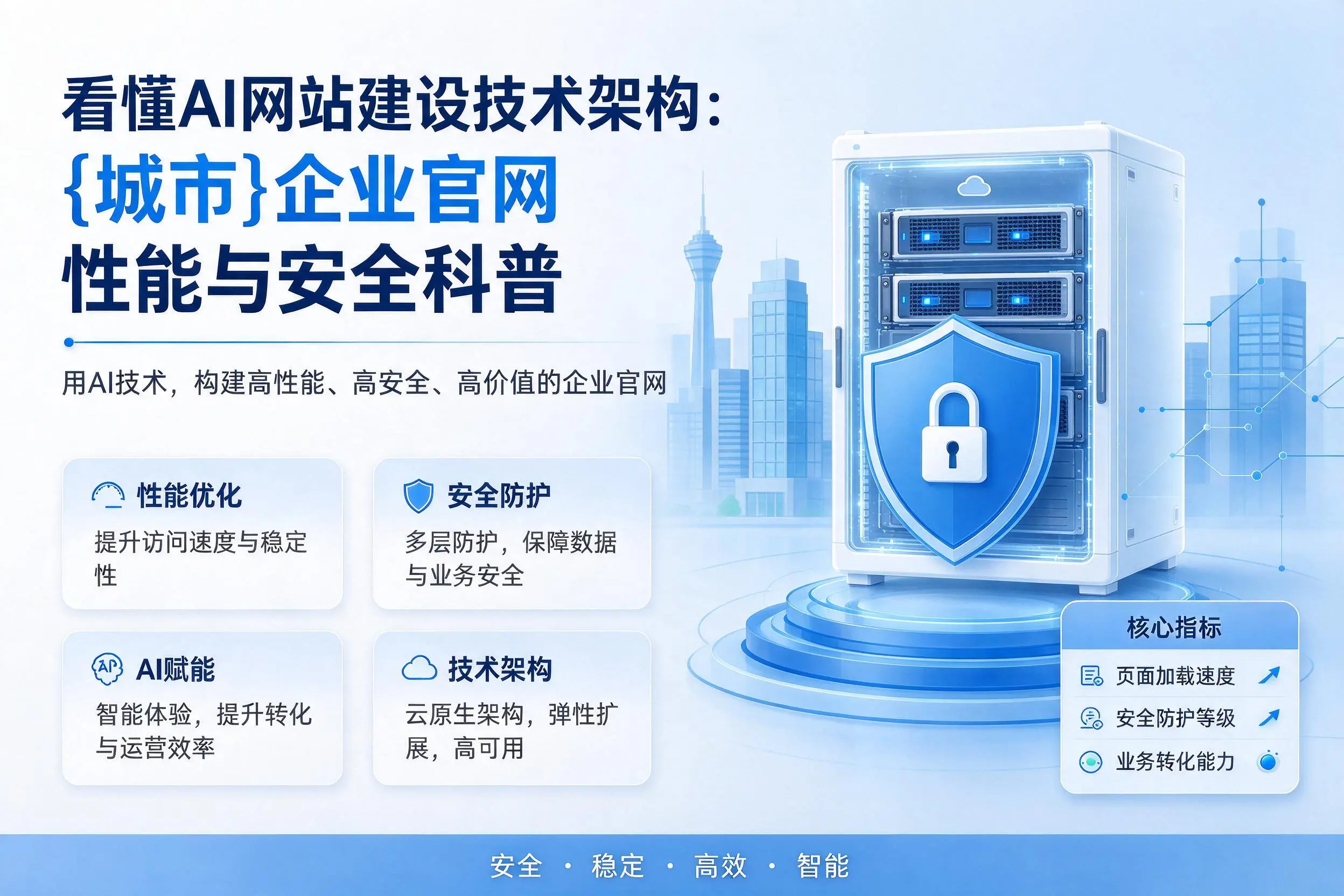 看懂AI网站建设技术架构:琼海企业官网性能与安全科普