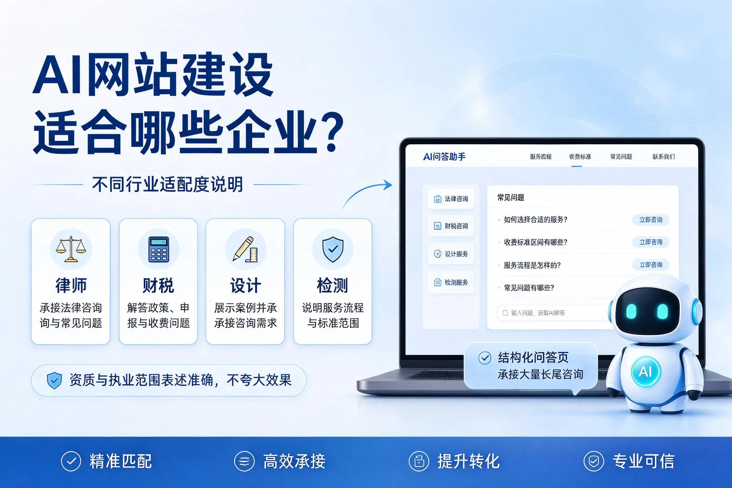 AI网站建设适合哪些企业?琼海不同行业适配度说明